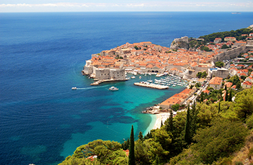 Vista aerea di Dubrovnik