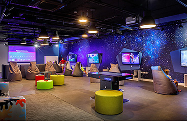 Entertainment area with video games