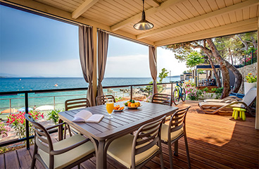 Terrace of the Lungomare Chalet with sea view