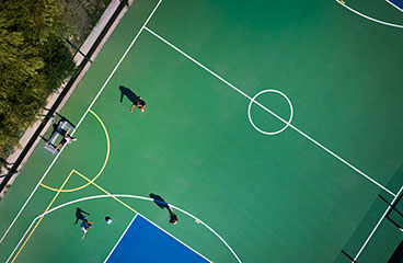 Vista aerea del campo da tennis